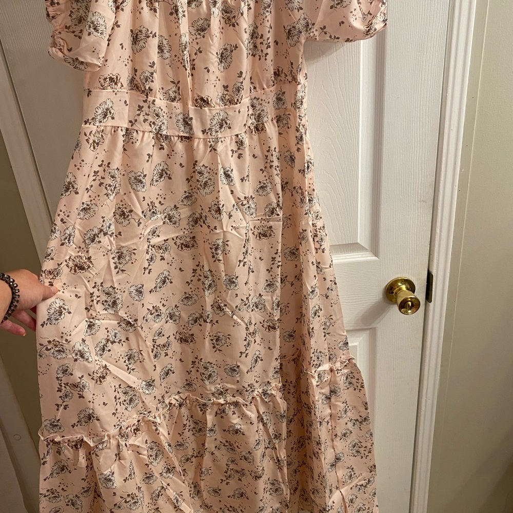 Pink flower maternity dress - Picture 2 of 4